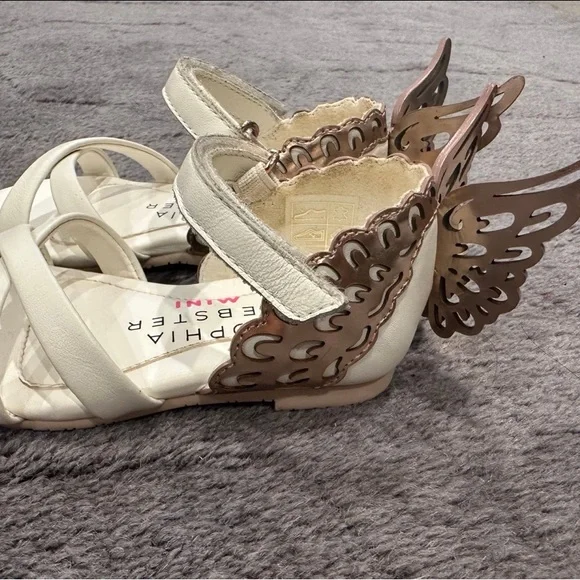 Sophia Webster Baby Girl Evangeline Mini Butterfly Sandals 21 white/rose gold - Picture 4 of 6